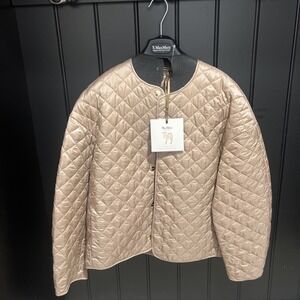 Max Mara The Cube Luci  Tan Quilted Jacket Size 6 40 Camel Wool